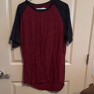 Men's Red and Black Short Sleeve Tee